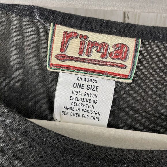 Rima One Size African Black & Gold 2 Piece Blouse & Skirt Set - Drawstring Waist - Picture 4 of 14